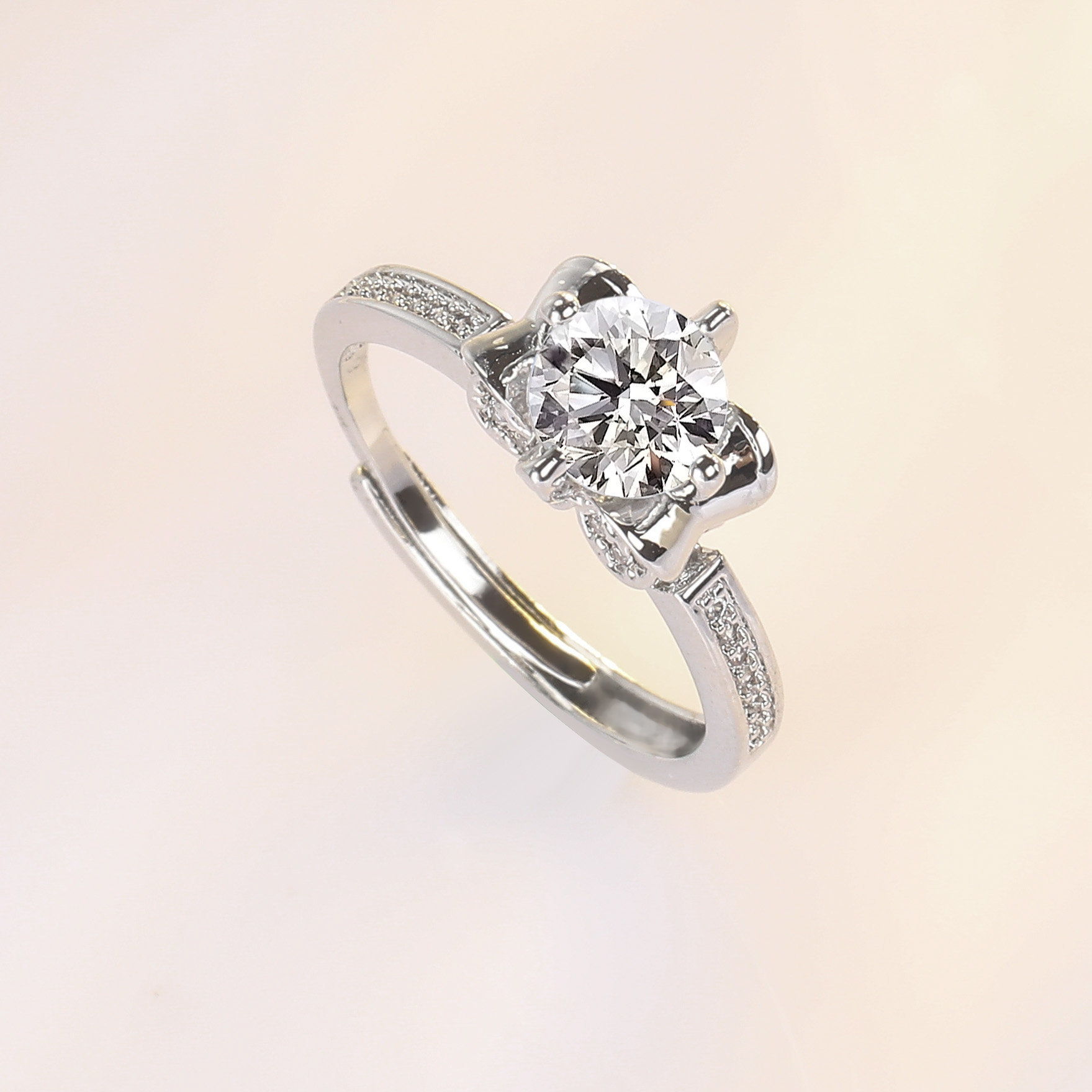 钻戒结婚钻石戒指莫桑钻裸钻戒指宝石批发钻石戒指莫桑钻戒定 制