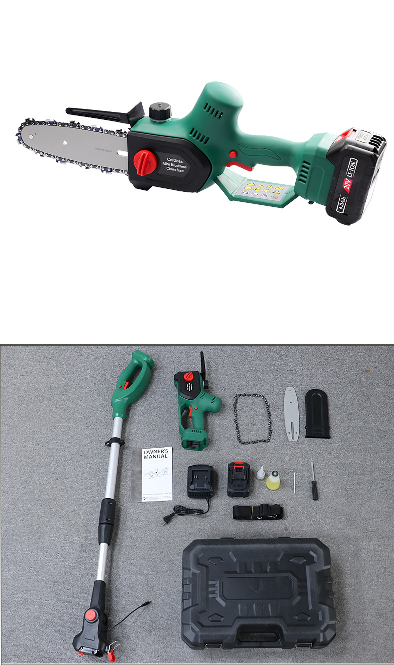 充电式单手电锯家用小型手持无刷手提锂电伐木锯户外电据电链锯