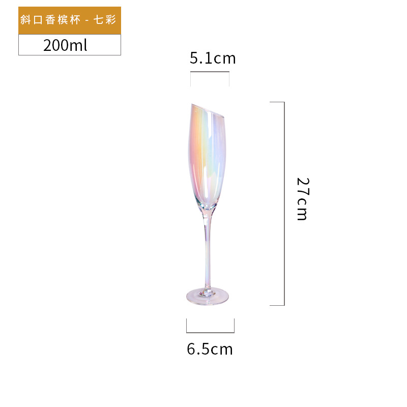 Oblique Cut Wine Set Series Household Colorful Smoky Gray Amber Red Wine Glass Goblet Champagne Glasses Restaurant Ideas Glass Wine Glass