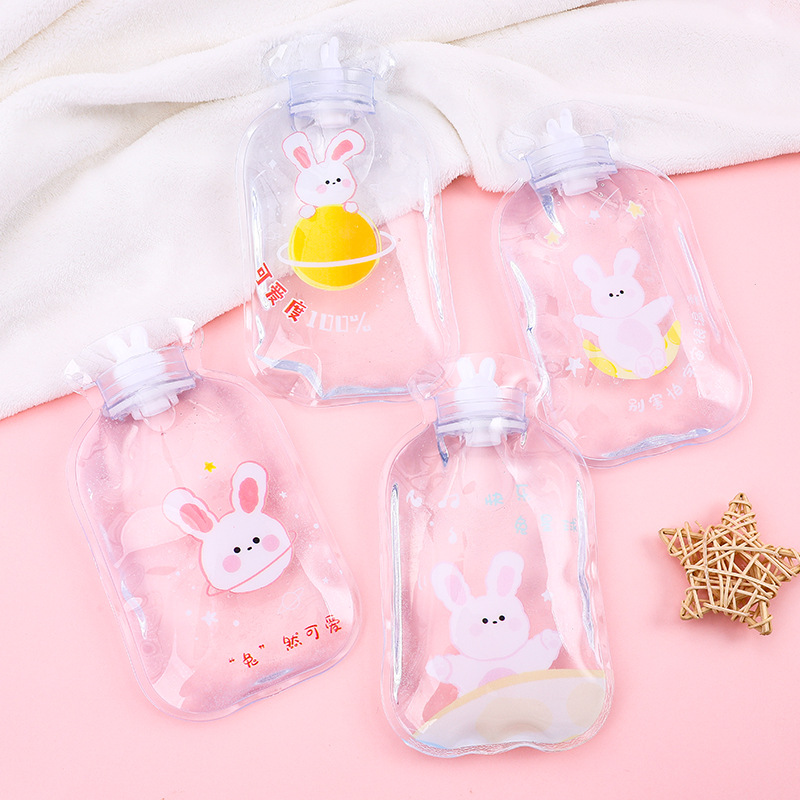 Cartoon Transparent Self-Hot Water Injection Bag Water Filling Irrigation Cute Student Hand Warmer Safe and Explosion Protective Factory Direct Sales