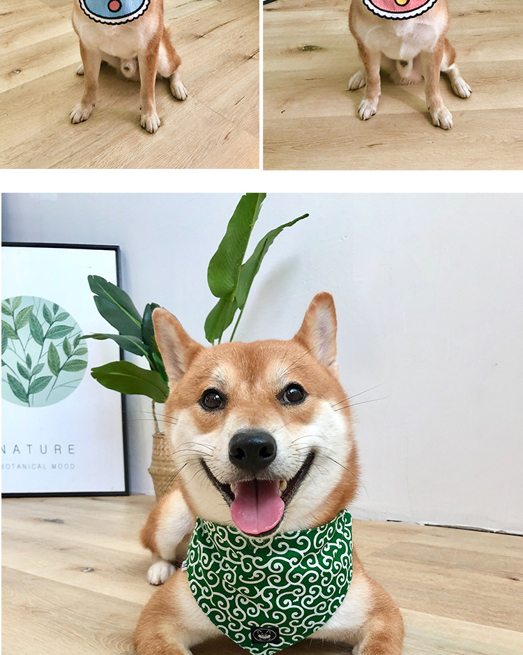 柴犬宠物围巾日式带铃铛比熊柯基幼犬可爱口水巾小狗三角巾