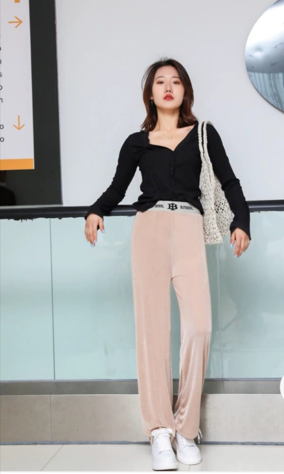 春夏新款字母腰宽松休闲阔腿裤抖音快手直播网红抖抖裤厂家直销