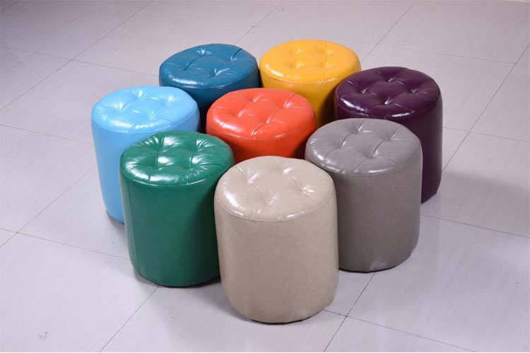 皮凳子家用客厅茶几矮凳圆凳小板凳墩子服装店北欧简约坐墩沙发凳