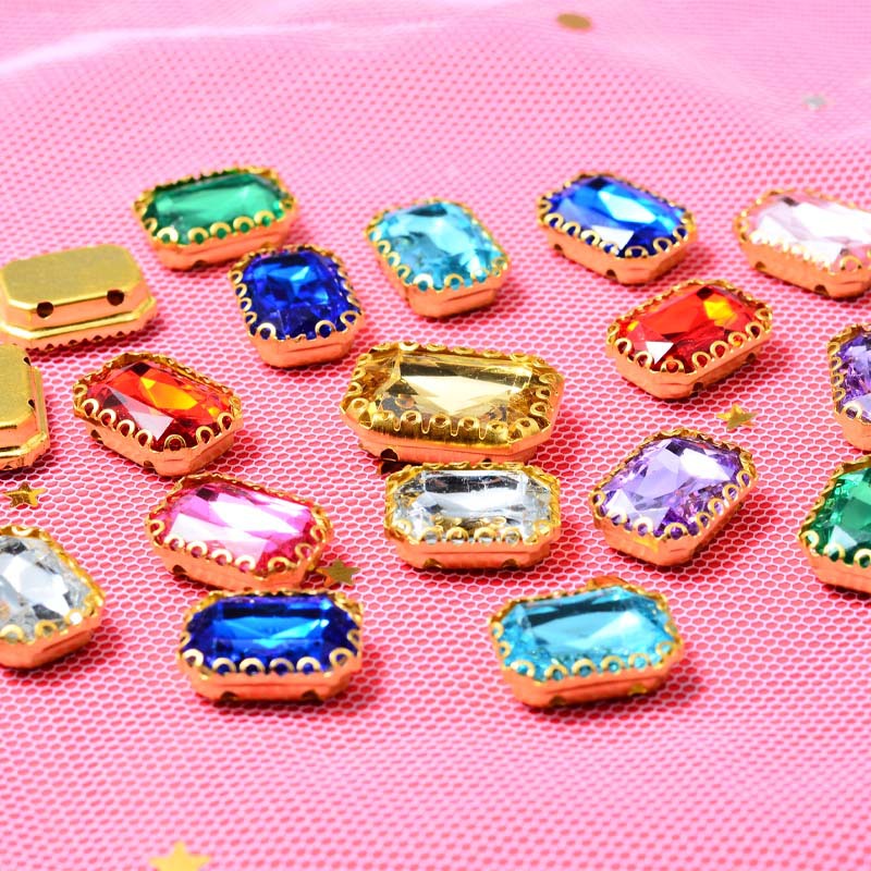 Hand Sewing Drill Rectangular Claw Buckle Lace Bag Buckle Full Diamond Headdress Barrettes Embellishment Accessories Ornament Accessories Semi-Finished Products