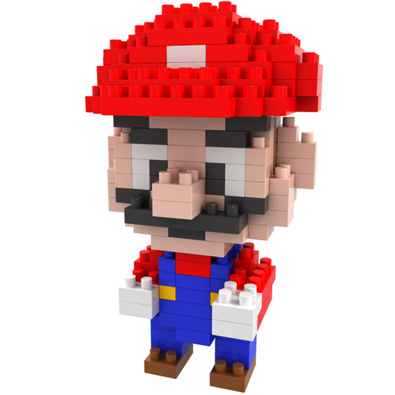 乐柏裕超级玛丽马里奥兼容乐高儿童拼装玩具微钻石小颗粒积木代发