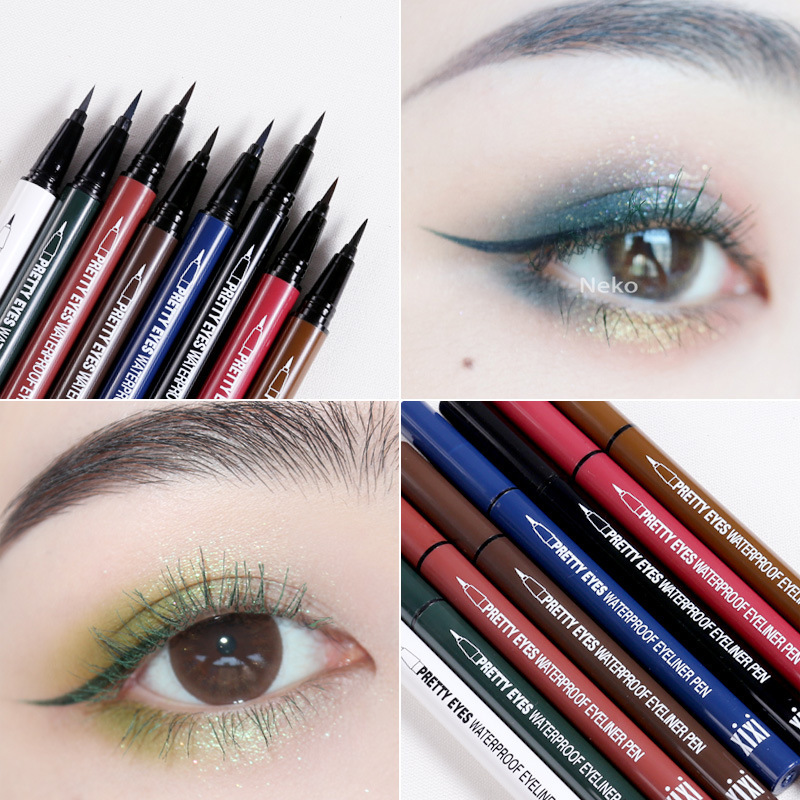 Xixi Beautiful Eyes Waterproof Color Eyeliner Pen Quick-Drying Not Smudge Liquid Eyeliner Soft Head Niche Cheap Internet Celebrity Same Style