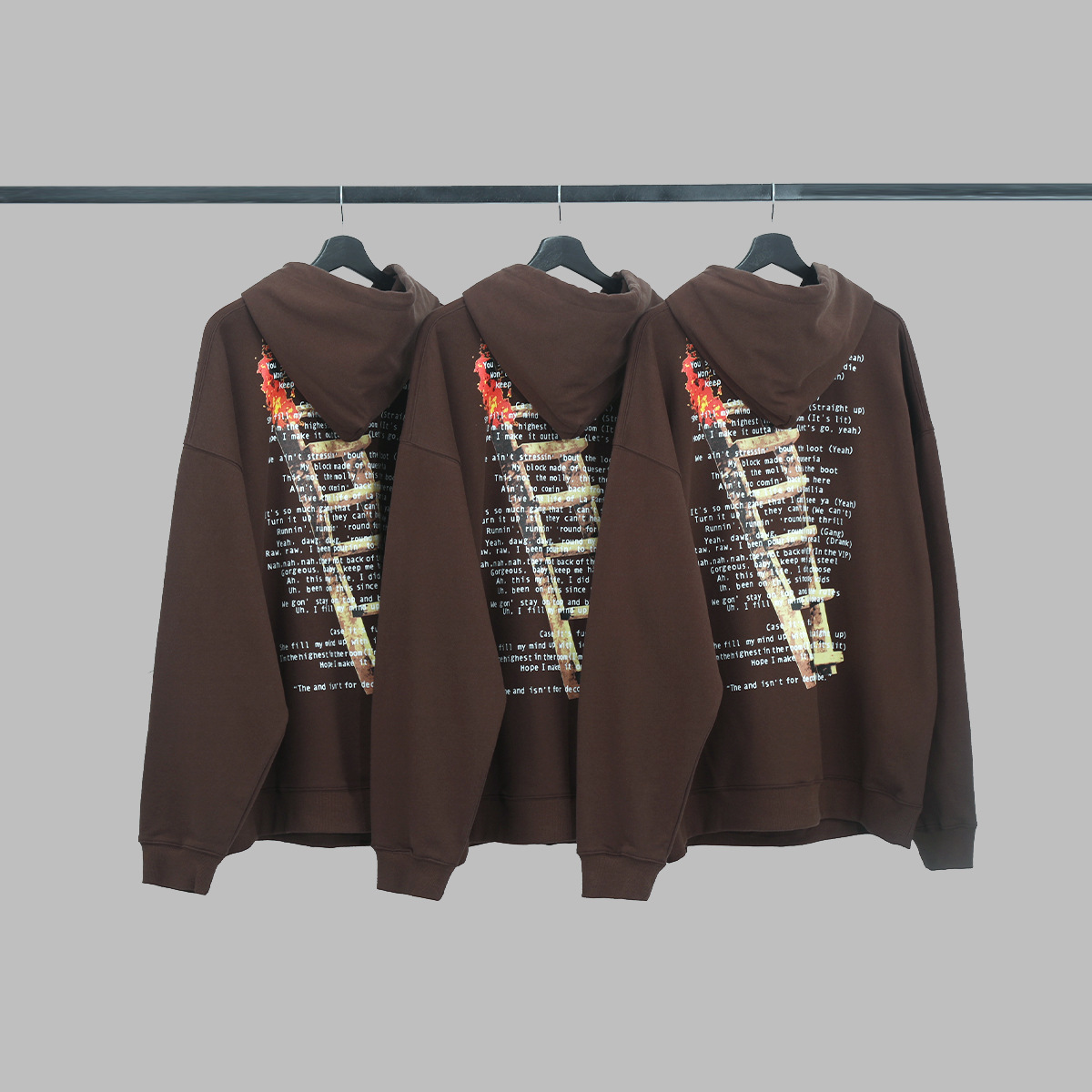 ins 欧美潮牌侃爷同款周边卫衣travis scott梯子 logo高街连帽衫