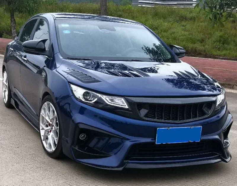 适用2018-2019吉利帝豪gl改装大小包围b款前唇后唇 侧裙 机盖中网