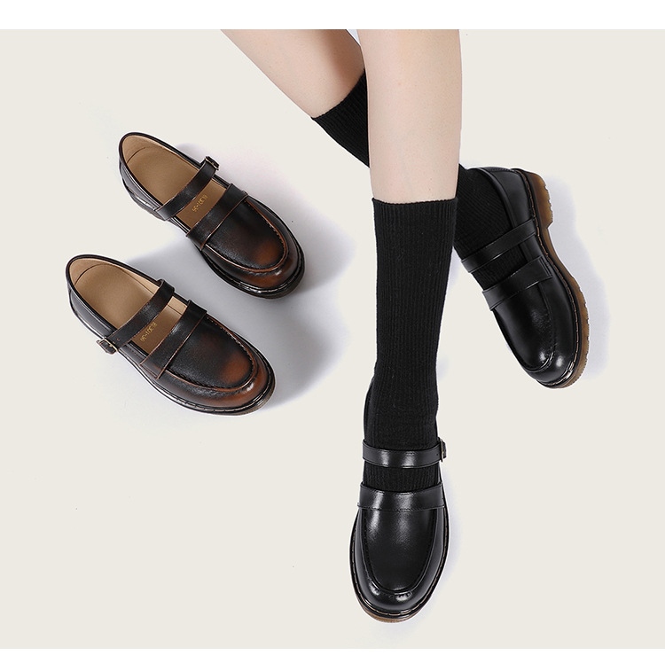 玛丽珍鞋小皮鞋女基础款jk鞋夏季日系真皮平底复古lolita制服鞋单