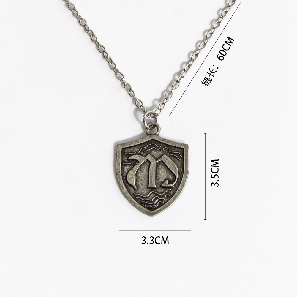 芳拓现货 动漫周边梅利奥达斯咬尾龙纹身项链盾牌罗龙头项链