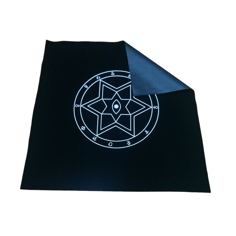 现货黑色绒布上帝之眼六芒星塔罗牌桌布卡牌桌游塔罗牌绒布袋牌袋