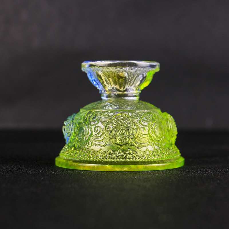 琉璃供杯 供碗 藏传佛教用品 琉璃八吉祥供水杯 密宗法器净水杯