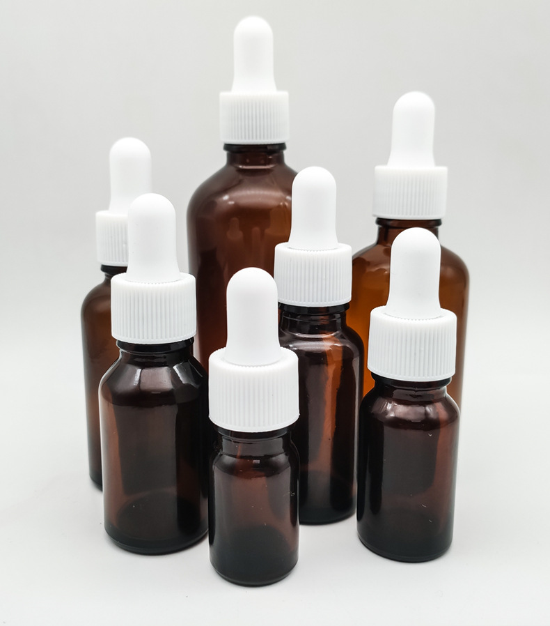 工厂现货茶色滴管精油瓶50ml30ml小样玻璃瓶化妆品乳液分装瓶批发