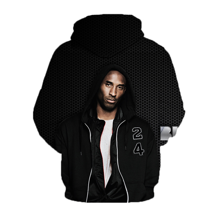 跨境 欧美3d印花 美国职业球星科比·布莱恩特 圆领连帽卫衣