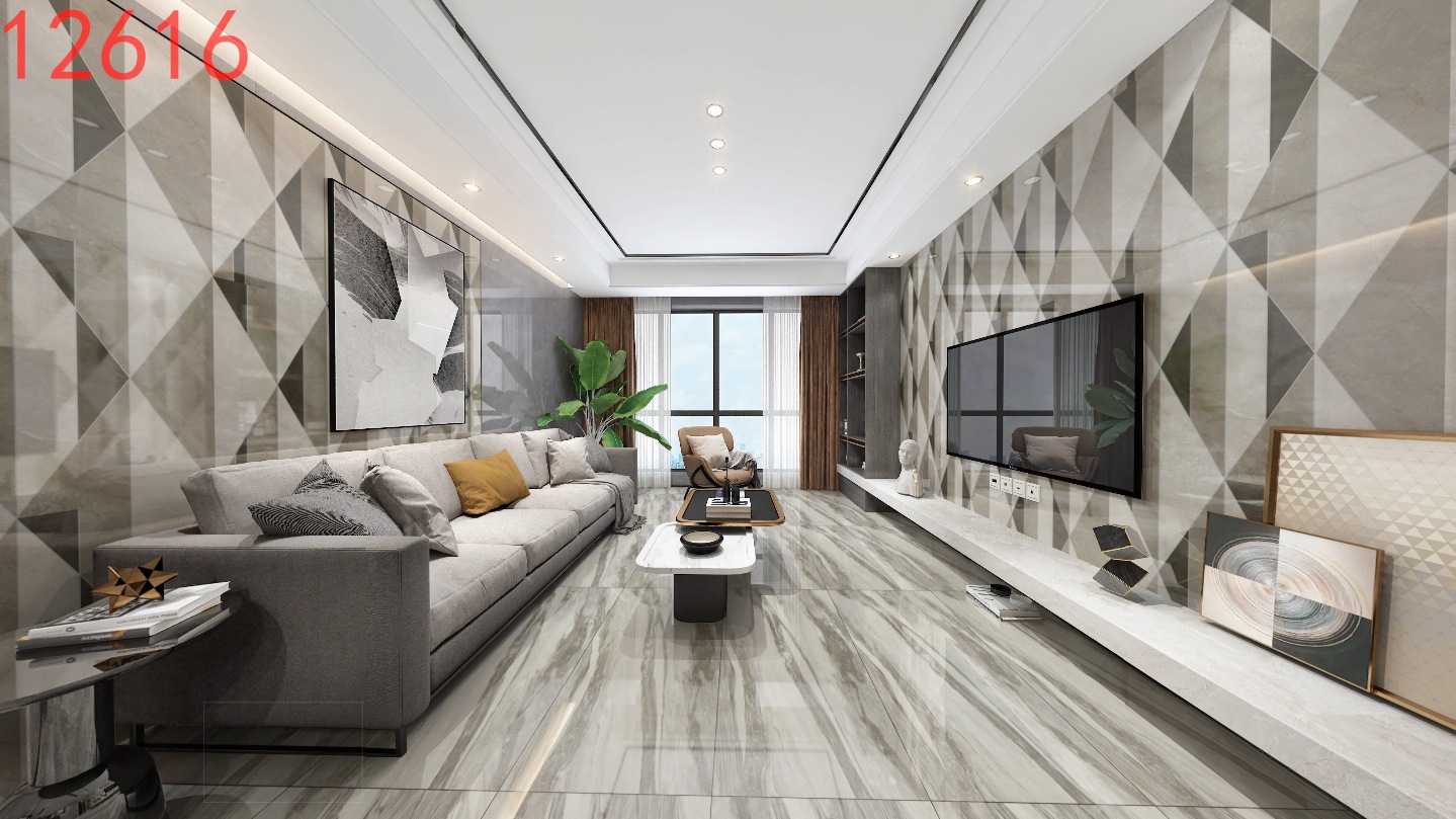 通体大理石瓷砖600*1200灰色地砖客厅卧室墙砖防滑地板砖600x1200