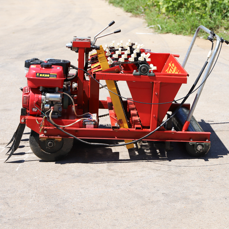 四轮车带动种植大蒜机 新款大蒜精播机 自走手推式种蒜机器