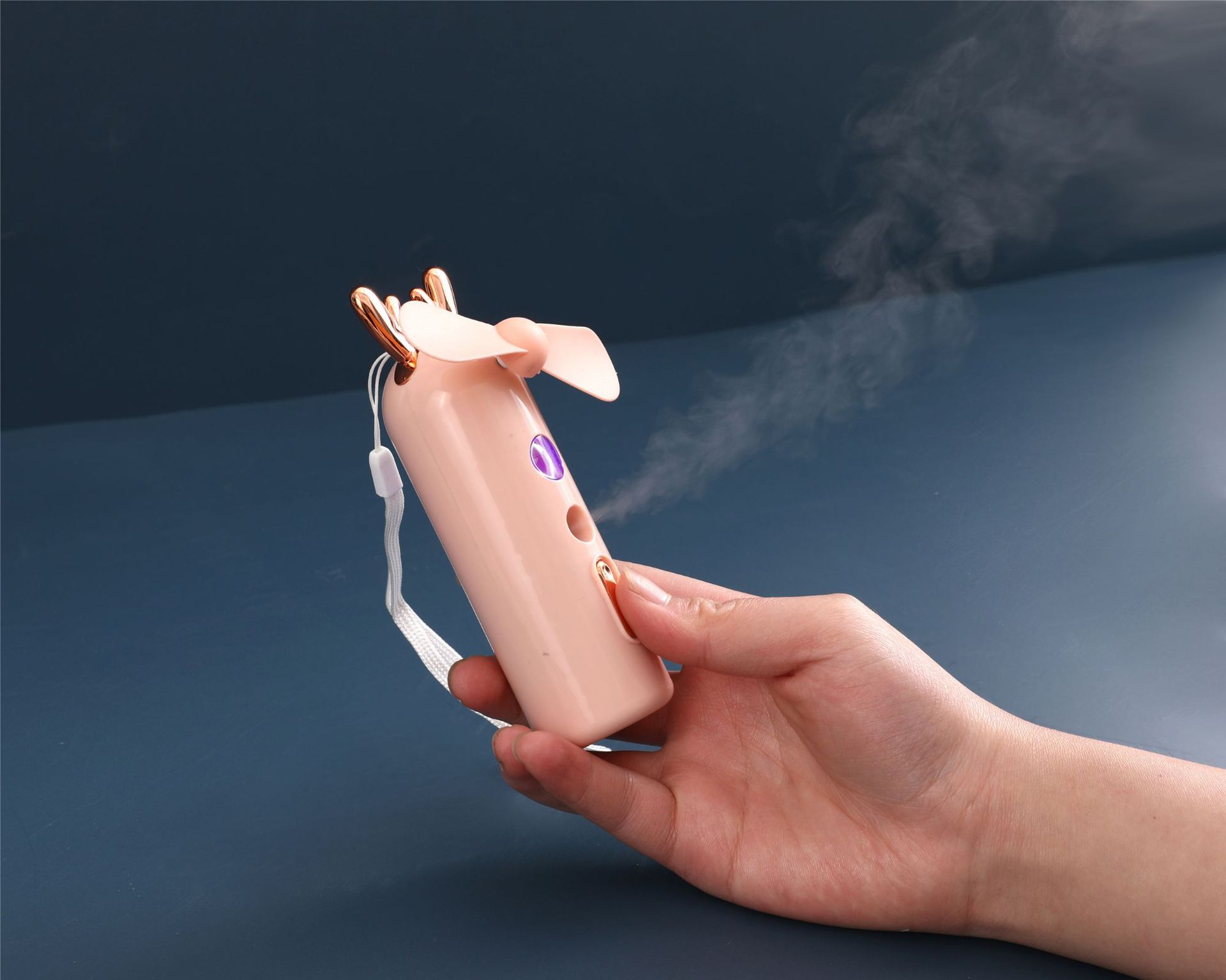 补水仪小鹿风扇usb充电小风扇卡通喷雾电风扇手拿降温补水小风扇