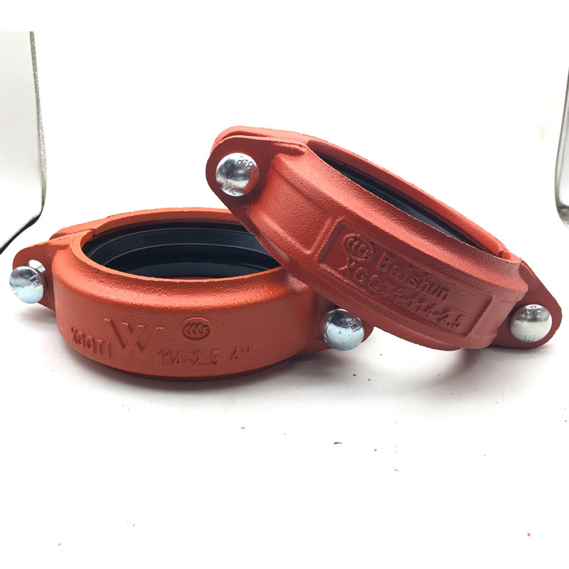 沟槽管件消防沟槽卡箍钢卡dn114沟槽式连接卡箍水管管件厂家直供