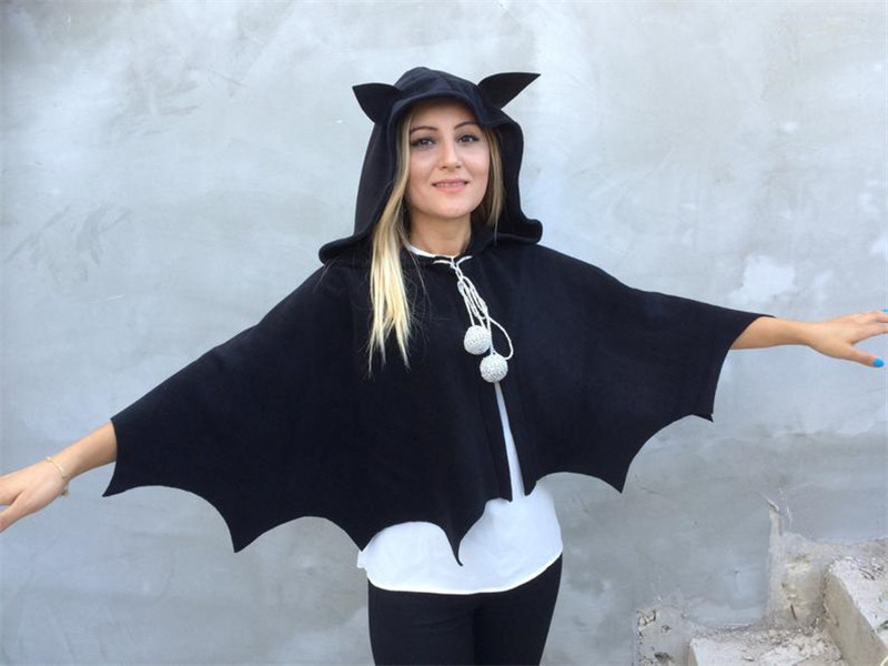 蝙蝠连帽斗篷成人万圣节服装cosplay派对服装怪异儿童蝙蝠侠披风