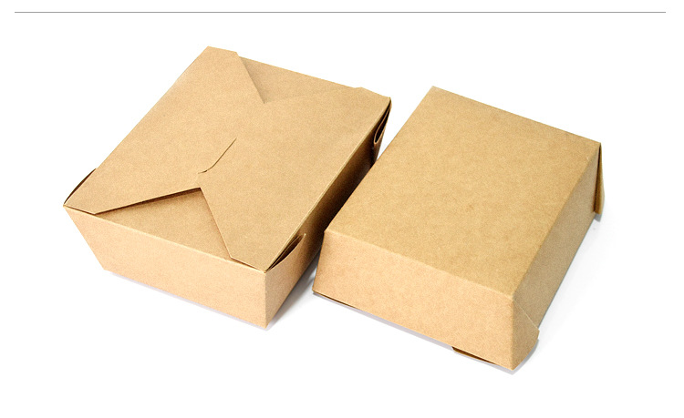 一次性餐盒纸质牛皮纸打包盒外卖纸盒小吃炸鸡饭盒轻食沙拉盒