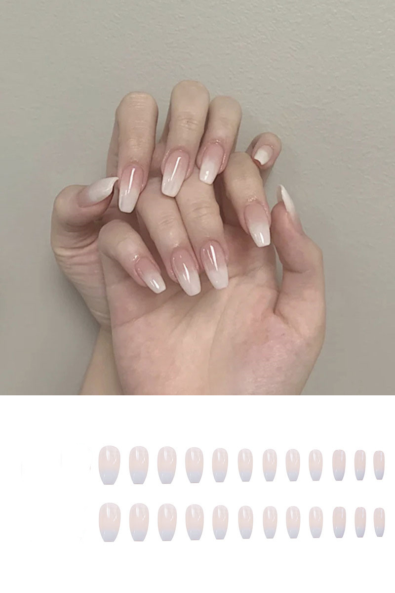 集合可拆卸穿戴美甲 芭蕾甲型假指甲贴片成品亚马逊跨境手指甲片
