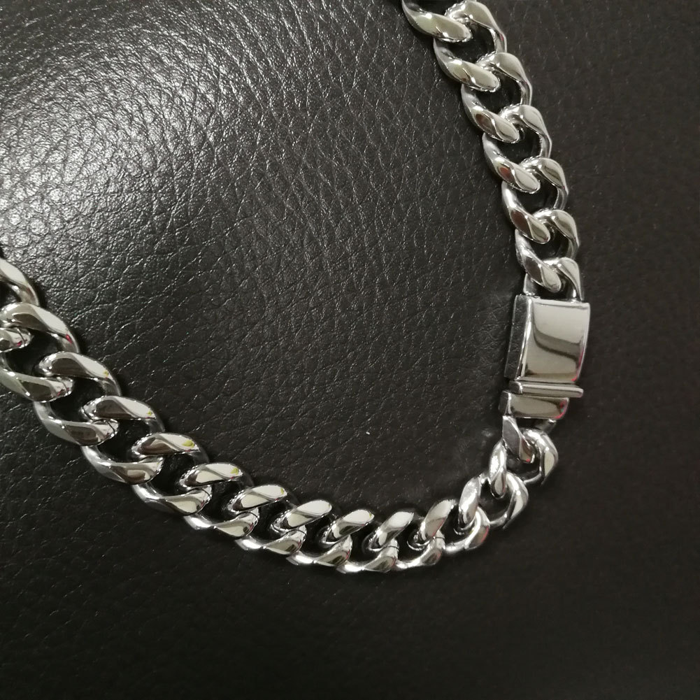 现货钛钢316l男士手链项链潮人个性霸气长款hiphop嘻哈粗15mm