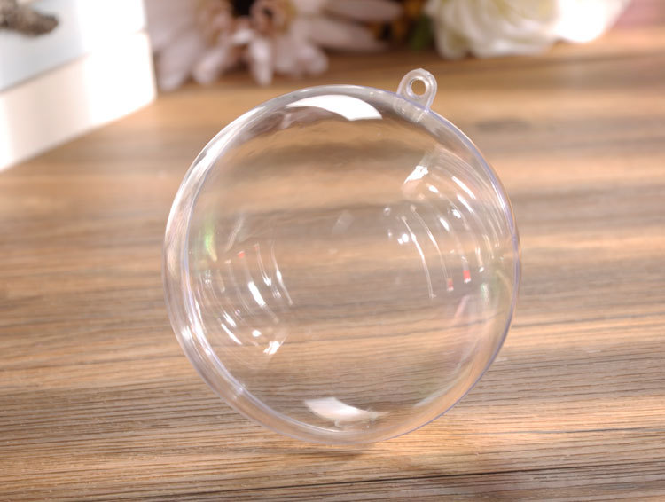 高透明塑料圆球永生花挂球ps圣诞装饰吊球节庆装饰10cm塑料球