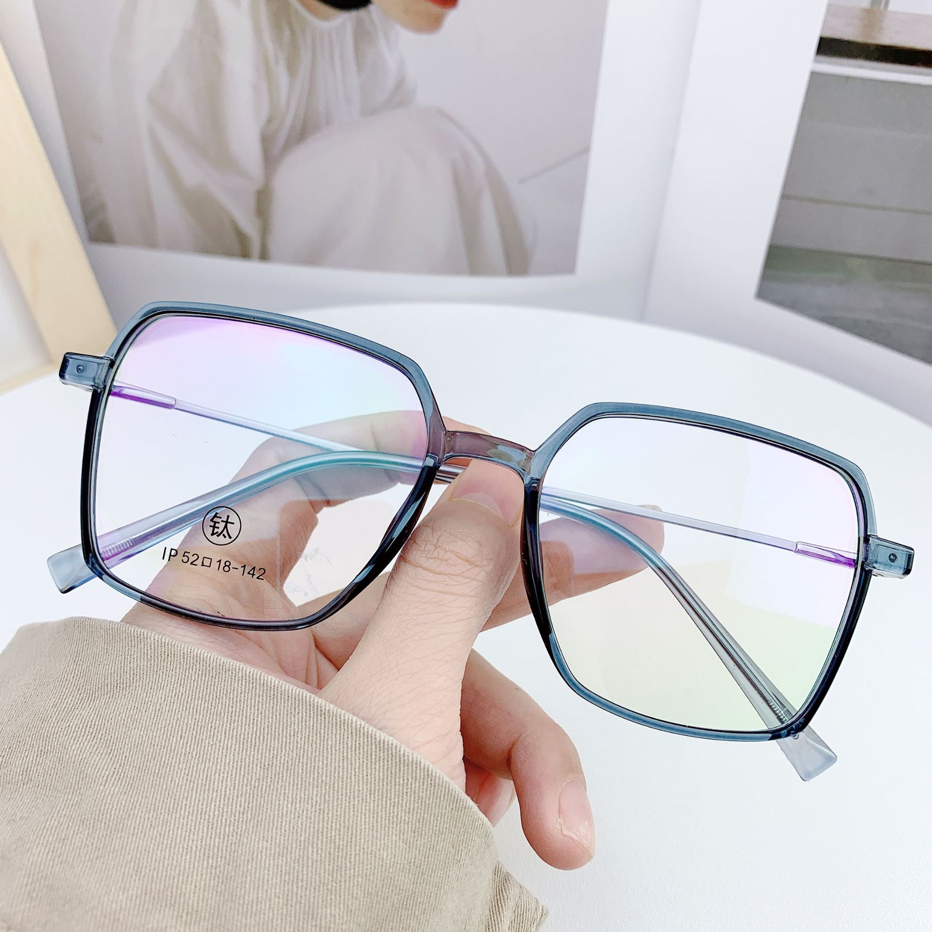 文艺复古tr全框架眼镜 超轻纯钛眼镜架男女近视眼镜框m8012