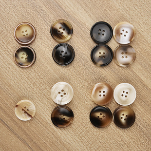 2020毛呢大衣扣仿牛角扣树脂花纹拉花钮扣 男士西装纽扣大风衣扣