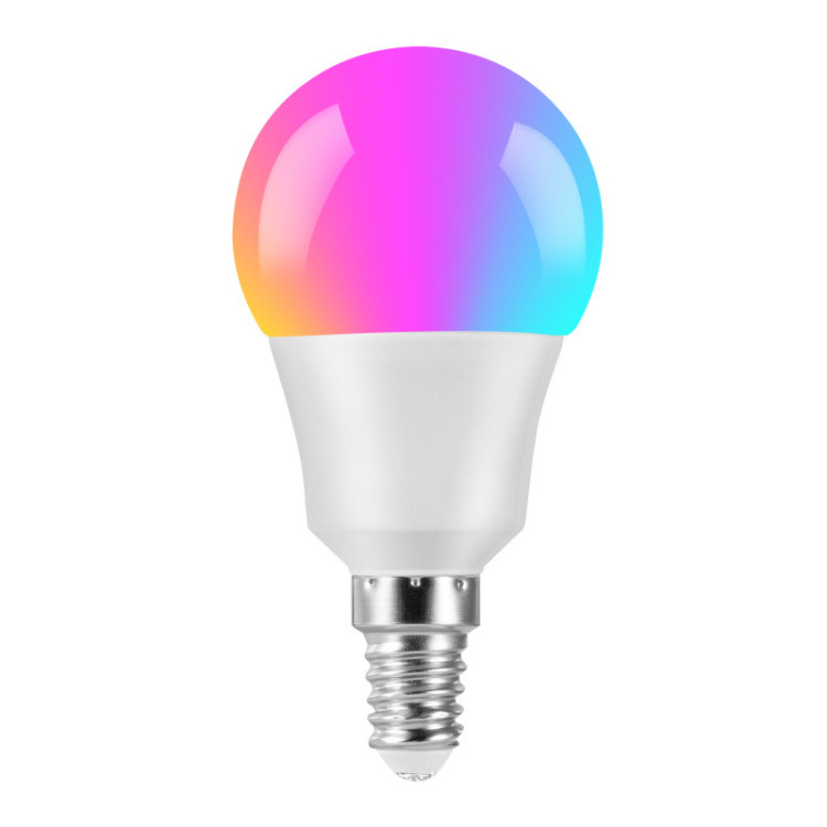 智能语音rgb七彩e14灯泡 wifi无线蓝牙遥控无极调光变色led球泡灯