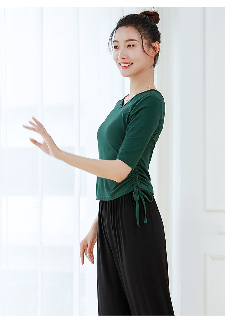 舞蹈练功服上衣女形体跳舞服装短袖现代拉丁古典中国舞训练套衣服