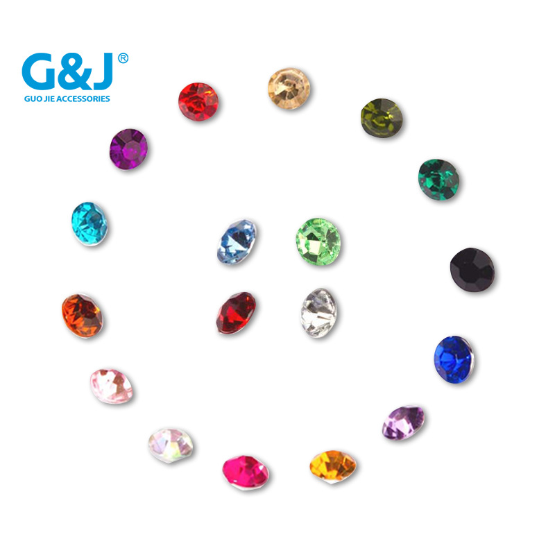 Guojie Rhinestone Imitation Acrylic Sharp Glass Jewel 2-12mm Clothing Rhinestones Material Handmade DIY Ornament Accessories