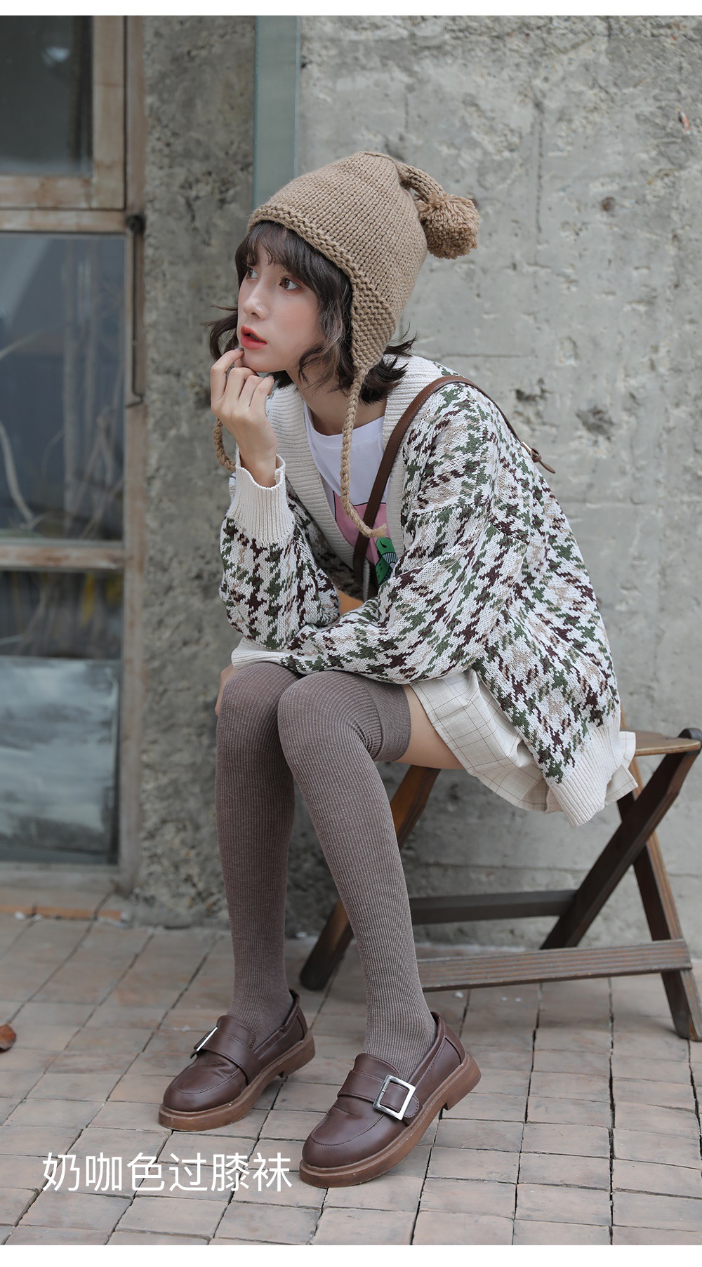 小腿袜子女秋冬款日系jk黑色长筒袜及膝长袜中筒过膝袜女ins潮