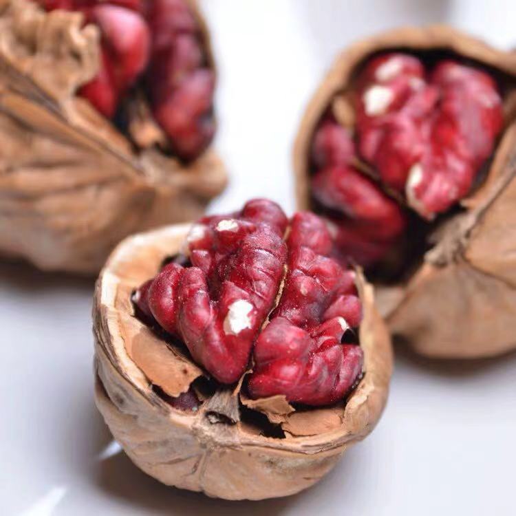 新疆发货2022新货红皮红衣核桃 红仁红心核桃500g非纸皮孕妇坚果