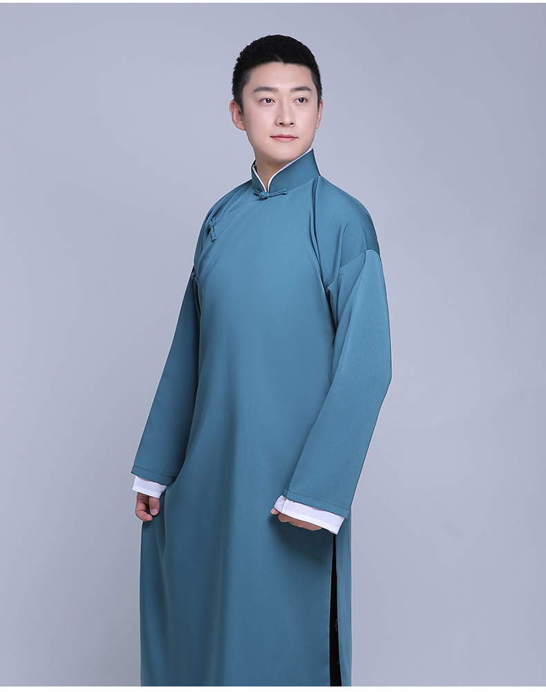 中式长袍马褂郭德纲相声演出服长衫长袍张云雷舞台表演服伴郎服男