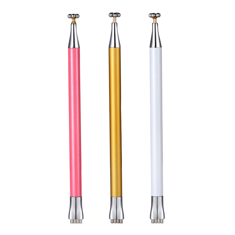 新款美甲工具猫眼胶磁铁笔双头磁性笔梅花烙纹花磁笔美甲猫眼磁铁