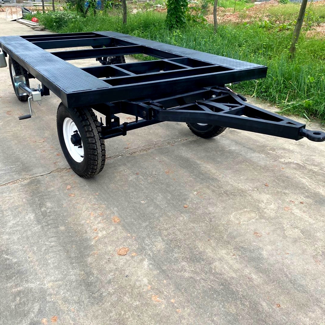 房车底盘厂家直销平板拖车底盘牵引式平板工具搬运拉货推挂车定制