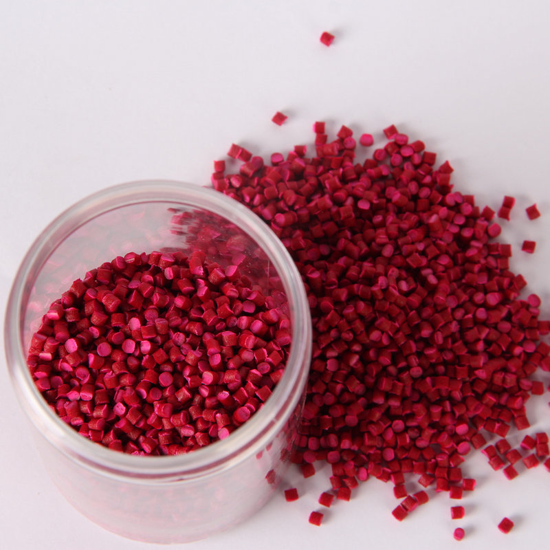 厂家供应荧光桃红色母粒 抗静电配色母粒吹膜拉丝吹塑母料批发