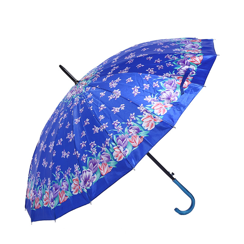 Satin Umbrella Thickened Long Umbrella Sun-Proof Business Long Handle Sun Umbrella Logo Printed Portable Sun Umbrella