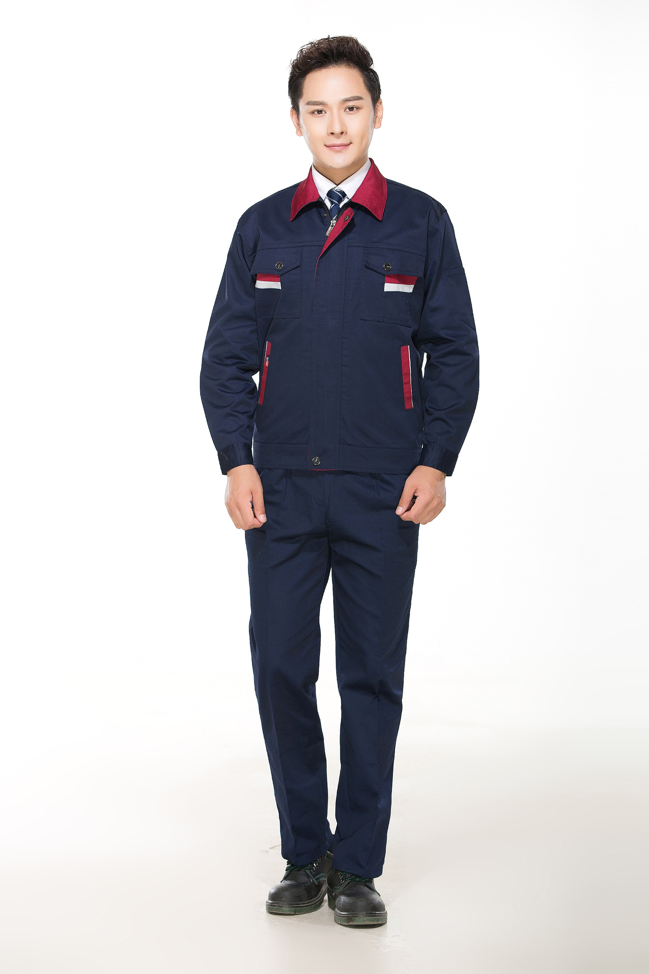 长袖工作服套装男女春秋冬季上衣工人工厂服汽修工程服工装劳保服