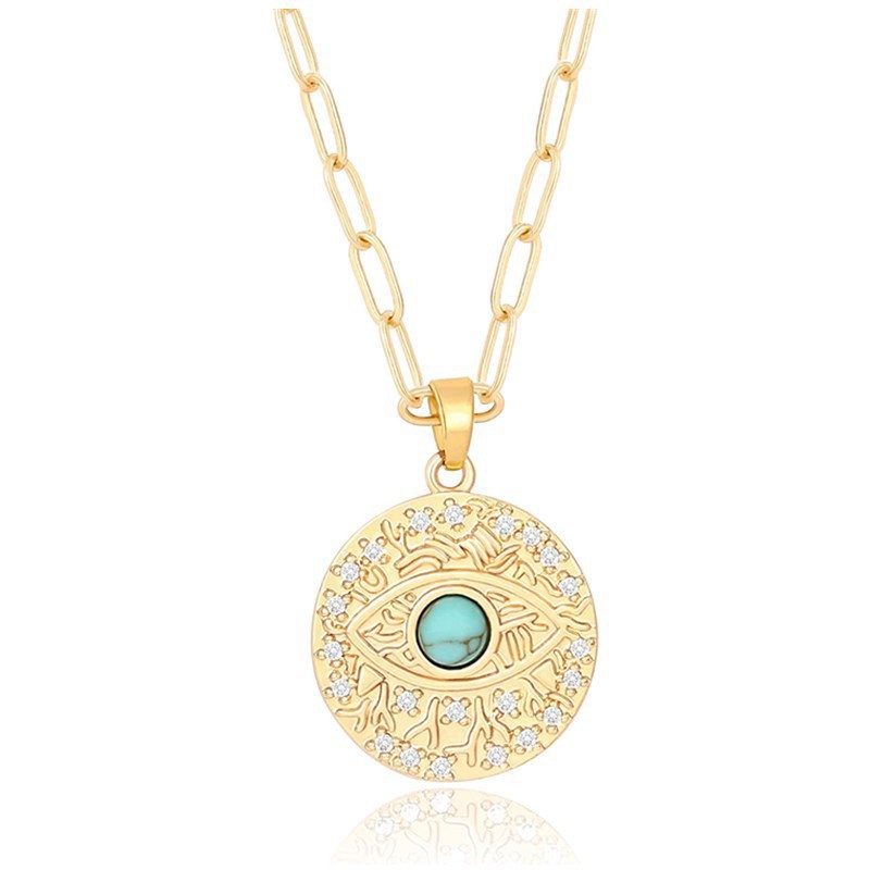 Cross-Border Amazon Hot Sale Daikin Medal Moon and XINGX Pendant Necklace Minimalist Sweater Chain Jewelry Ornament