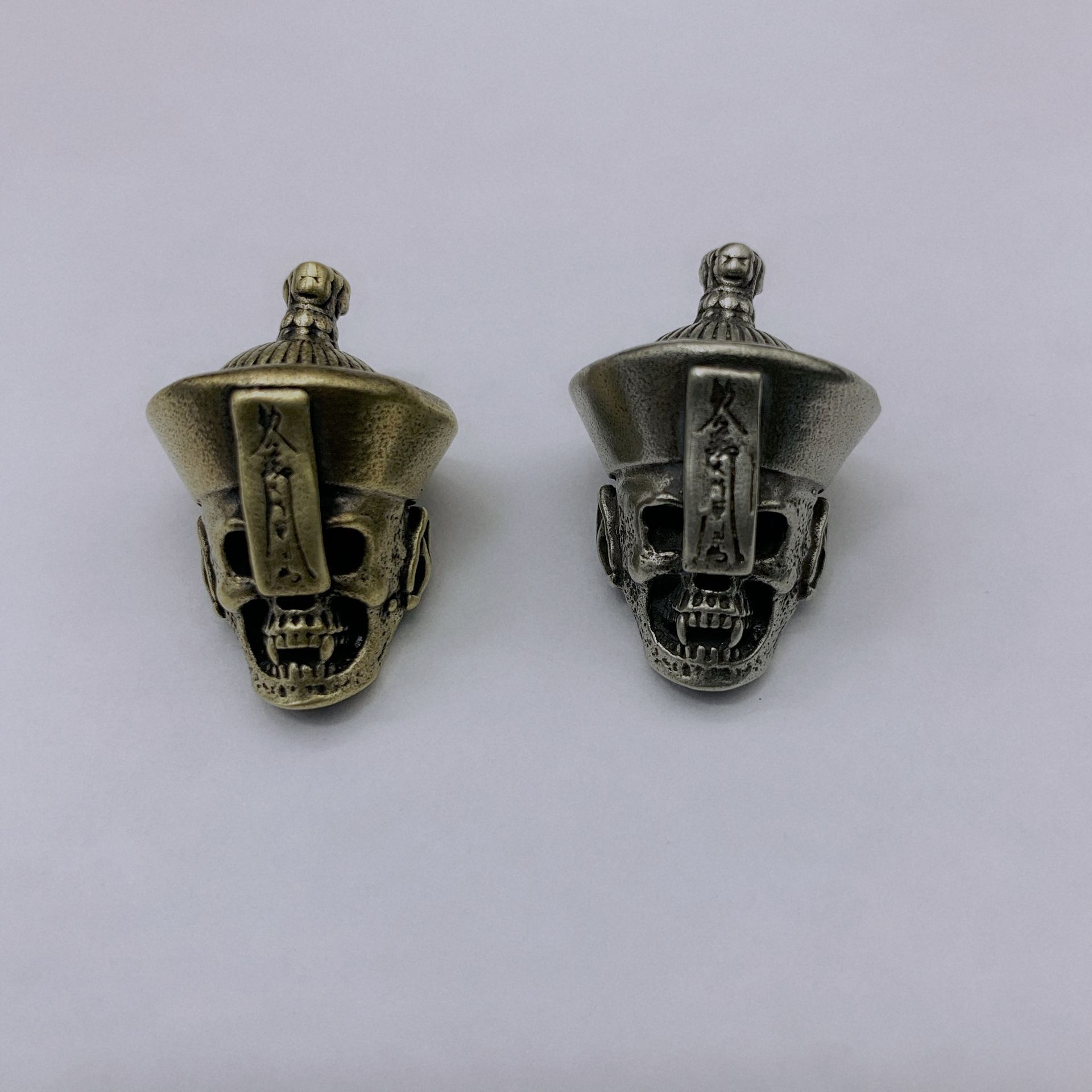 纯铜白乙大将军镇僵尸符手工edc伞绳y洞穿绳多色 黄铜刀坠diy吊坠