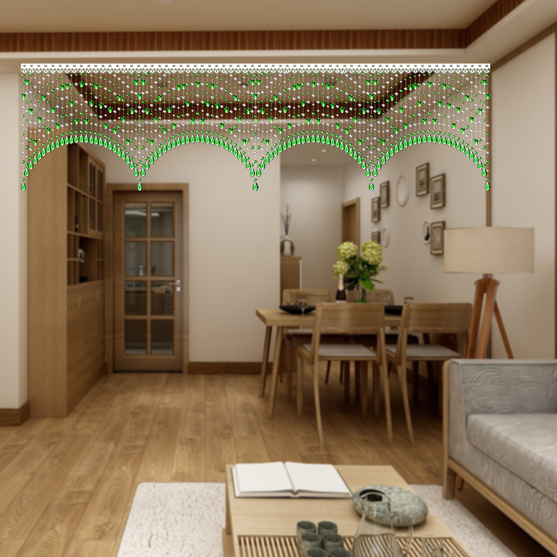 白菜珠帘水晶隔断帘成品厕所客厅卧室玄关装饰门帘挂帘吊帘免打孔