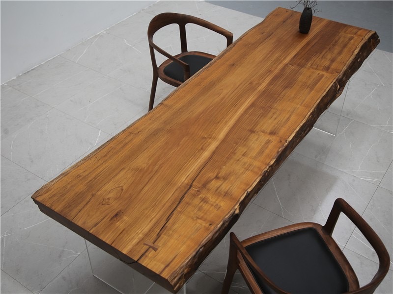 缅甸瓦城柚木独板尺寸餐桌办公桌书桌两面可用双面打磨