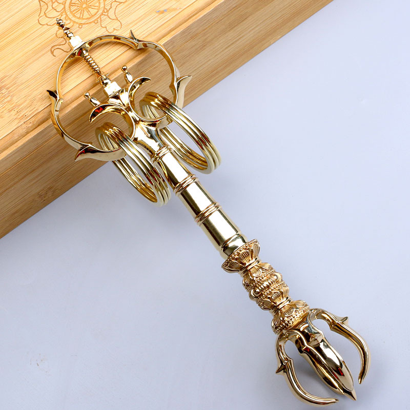 唐密特色工艺品黄铜锡杖摆件纯手工打磨光亮送朋友礼物新潮款新品