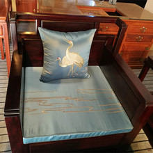 私人定制新中式红木沙发垫 高精密刺绣坐垫 实木椅垫 飘窗垫 棕垫