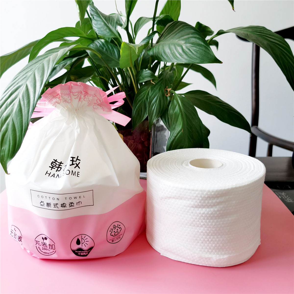 一次性洗脸巾洁面巾卷纯棉美容院面巾柔巾卷棉柔巾点断式oem代工