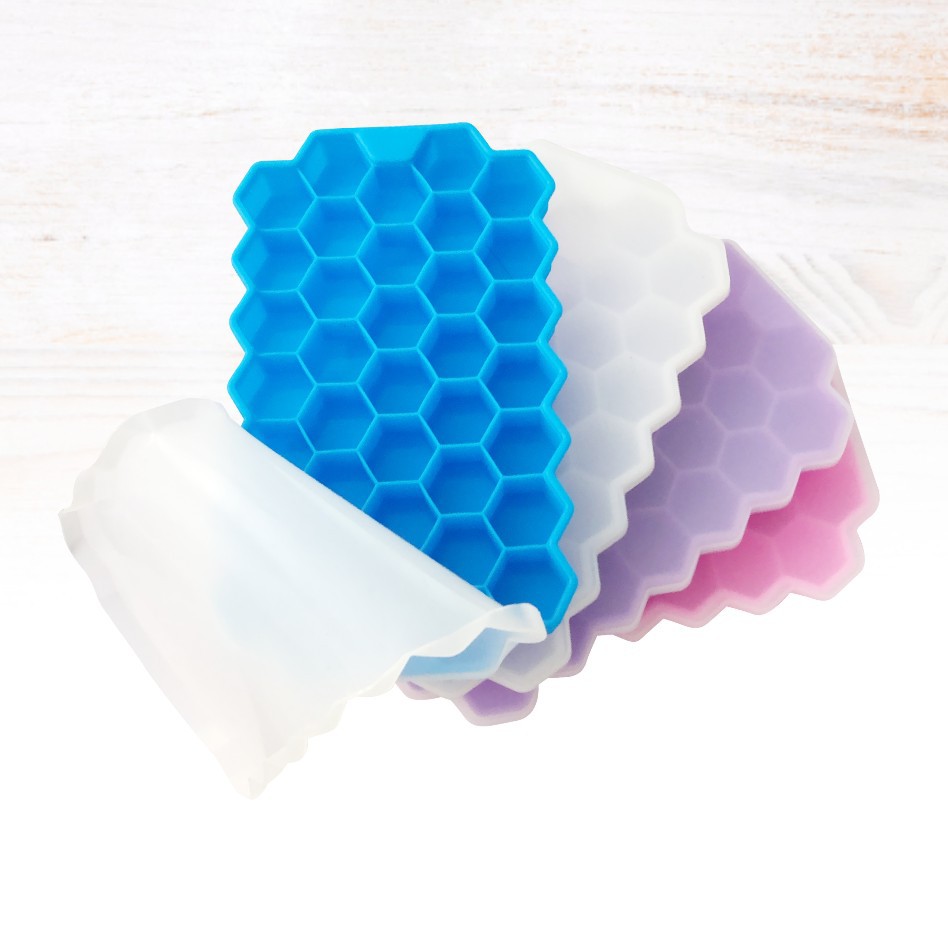 37 Grid Honeycomb Ice Tray Silicone Ice Cube Tray with Lid Ice Tray Diy Ice Mold Ice Cube Mold with Lid