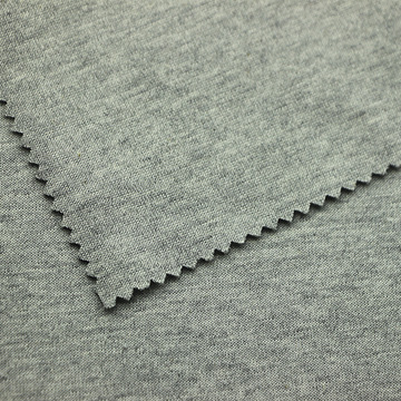 女装短裙服装面料针织纬编麻灰色织cvc双面布健康布夹丝空气层布