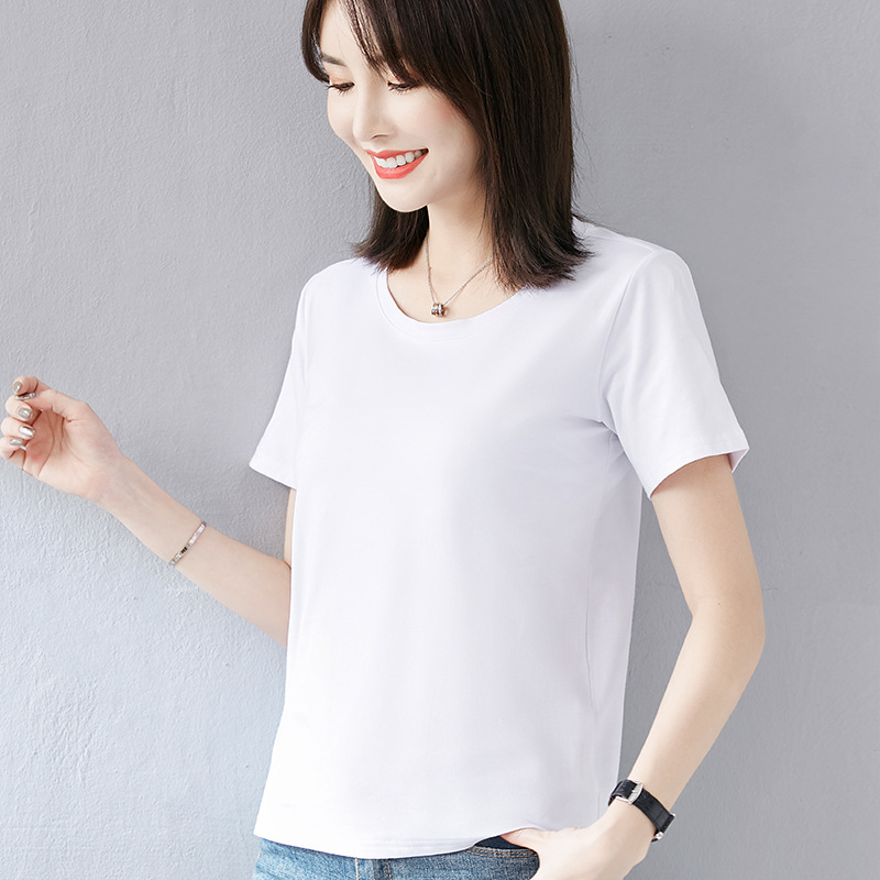 Volkswagen New Korean Style plus Size Women's Summer Short-Sleeved T-shirt Plump Girls Loose All-Match White Half-Sleeved Ins Top Clothes Fashion